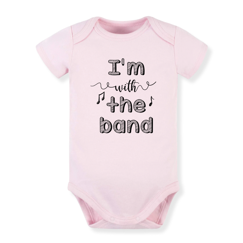 Baby Bodysuit, Kids & Toddler T-Shirt – 'I'm with the Band' Music Outfit Concert Baby Clothes for Boys, Girls