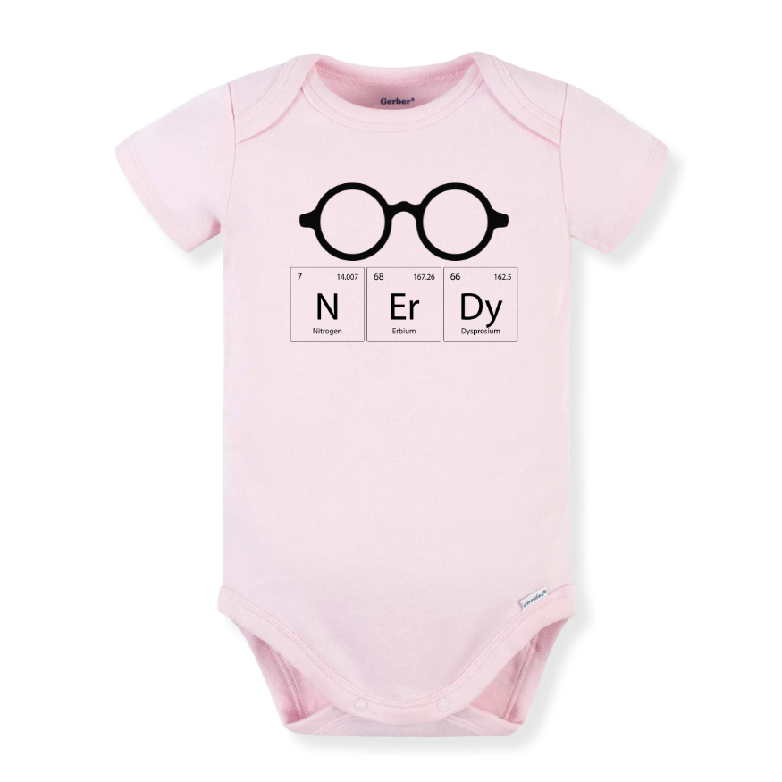 NERDY Periodic Table Funny Science Themed Outfit for Baby Bodysuit, Kids & Toddler Tsshirt