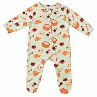 Dumpling Baby Sleepwear, Bamboo 2-Way Zip Romper