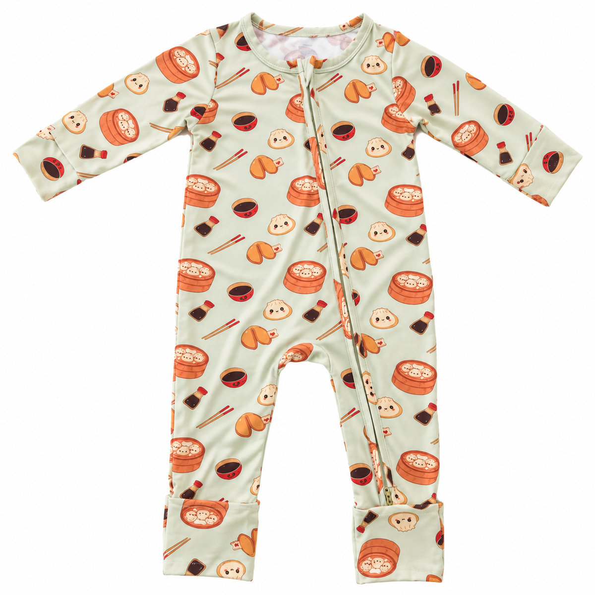 Dumpling Baby Sleepwear, Bamboo 2-Way Zip Romper