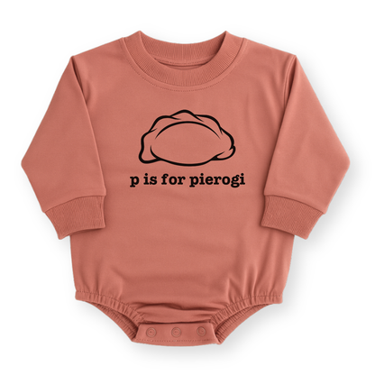 P is for Pierogi Baby Romper - Cotton Baby Bodysuit