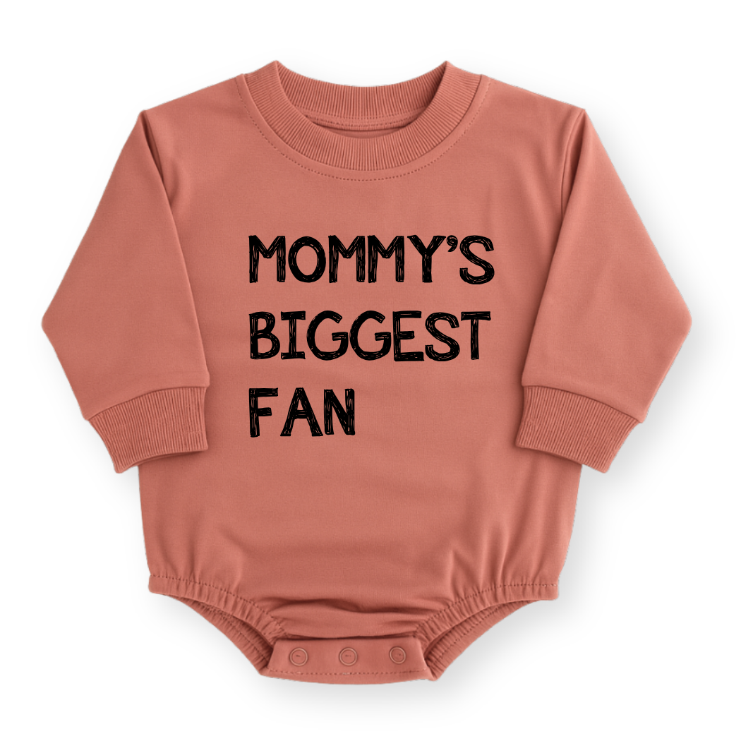 Infant romper in Sage green with Mommy's Biggest Fan