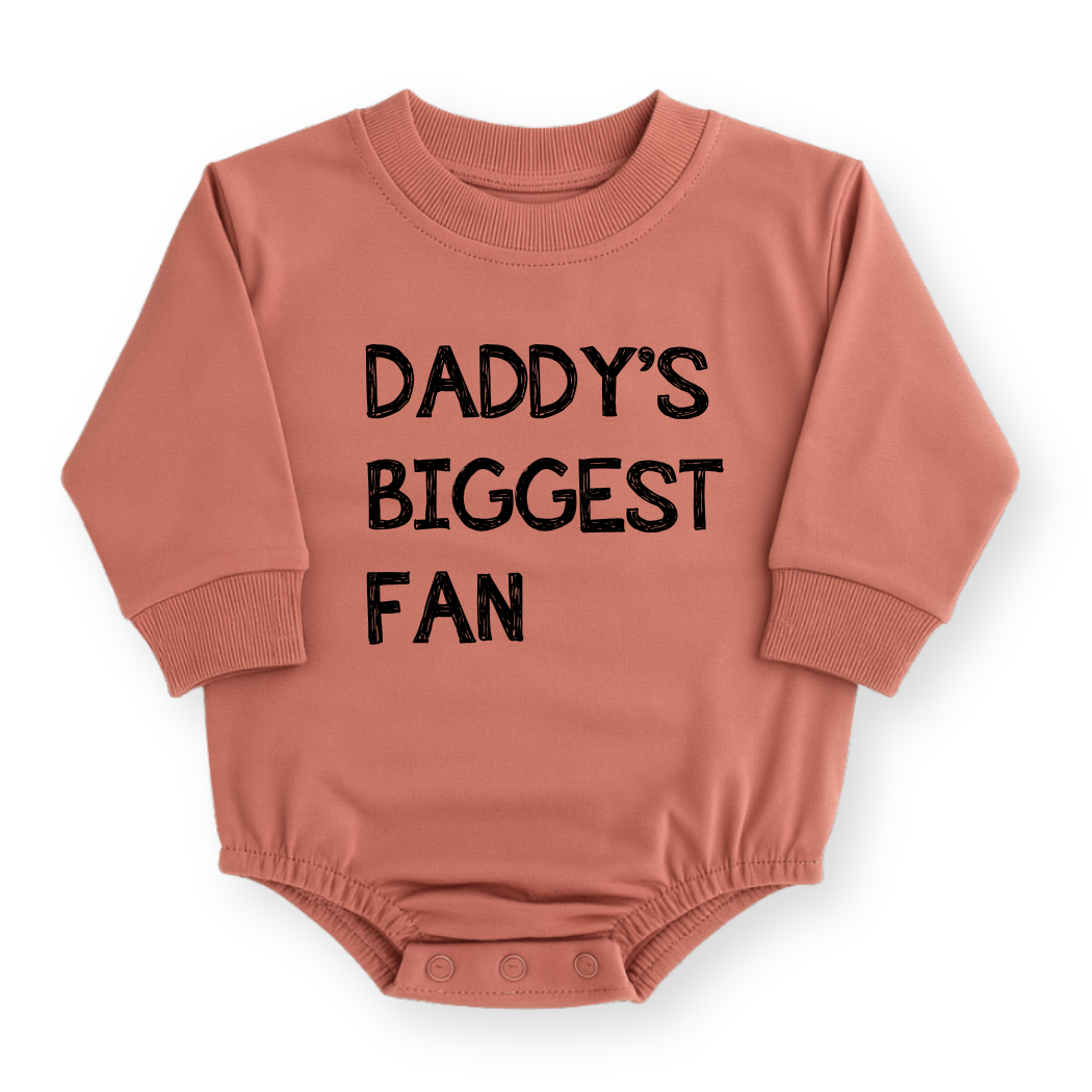 Daddy's Biggest Fan Baby Romper - Cotton Baby Bodysuit