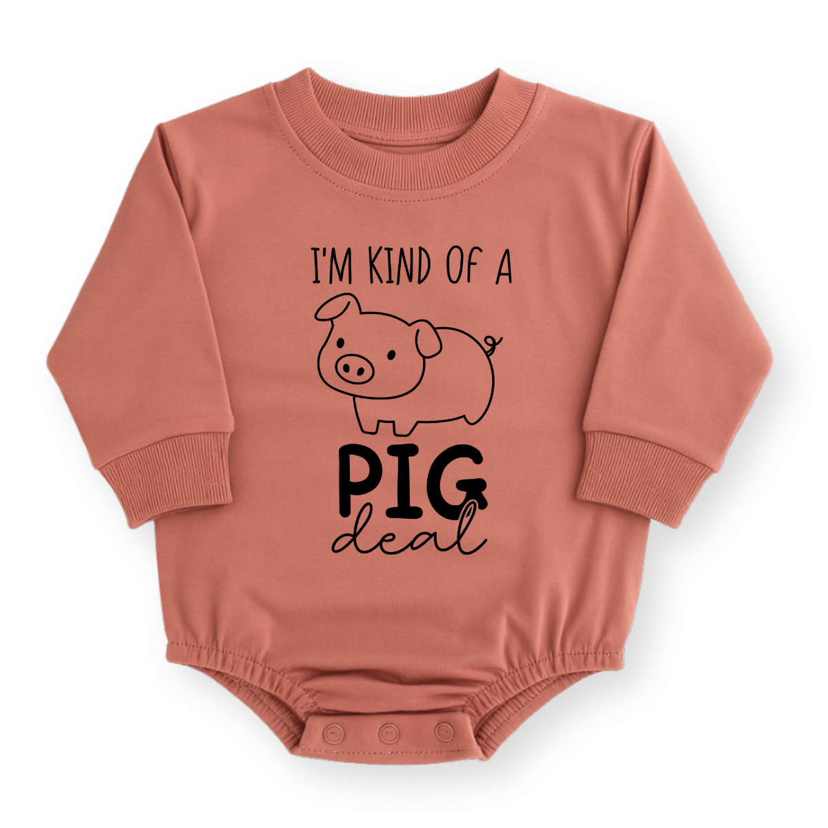 I'm Kind of a Pig Deal Baby Romper - Cute Pig Cotton Baby Bodysuit