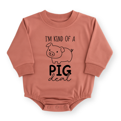 I'm Kind of a Pig Deal Baby Romper - Cute Pig Cotton Baby Bodysuit
