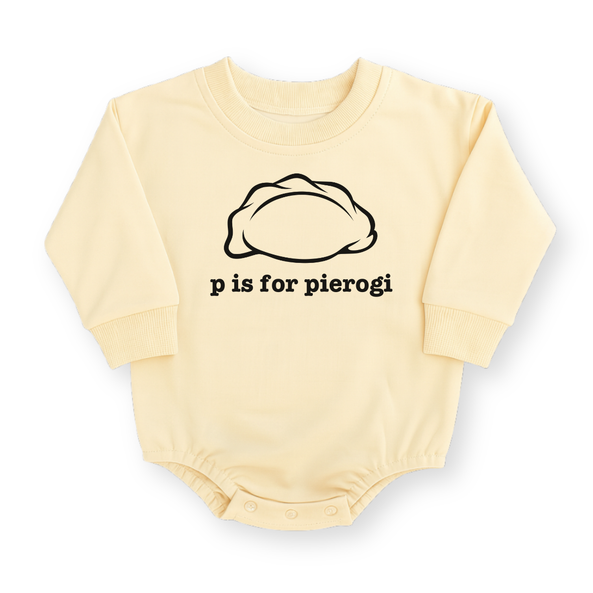 P is for Pierogi Baby Romper - Cotton Baby Bodysuit
