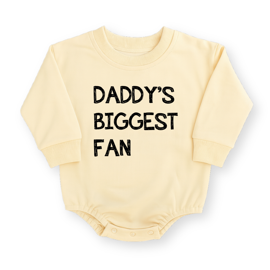 Daddy's Biggest Fan Baby Romper - Cotton Baby Bodysuit