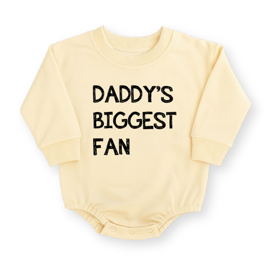 Daddy's Biggest Fan Baby Romper - Cotton Baby Bodysuit