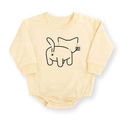 Minimalist Cat Baby Romper - Cotton Baby Bodysuit