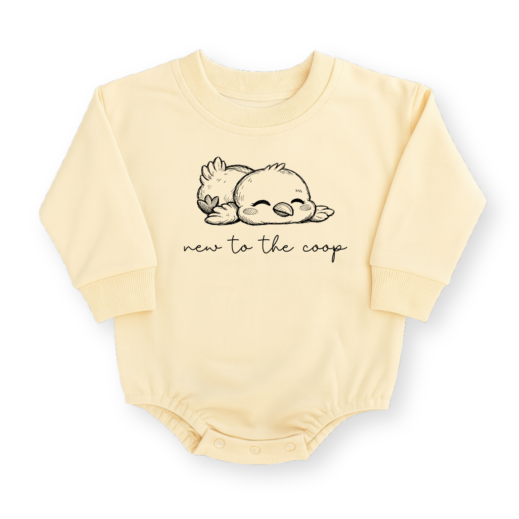 New to The Coop Baby Romper - Cute Chicken Cotton Baby Bodysuit