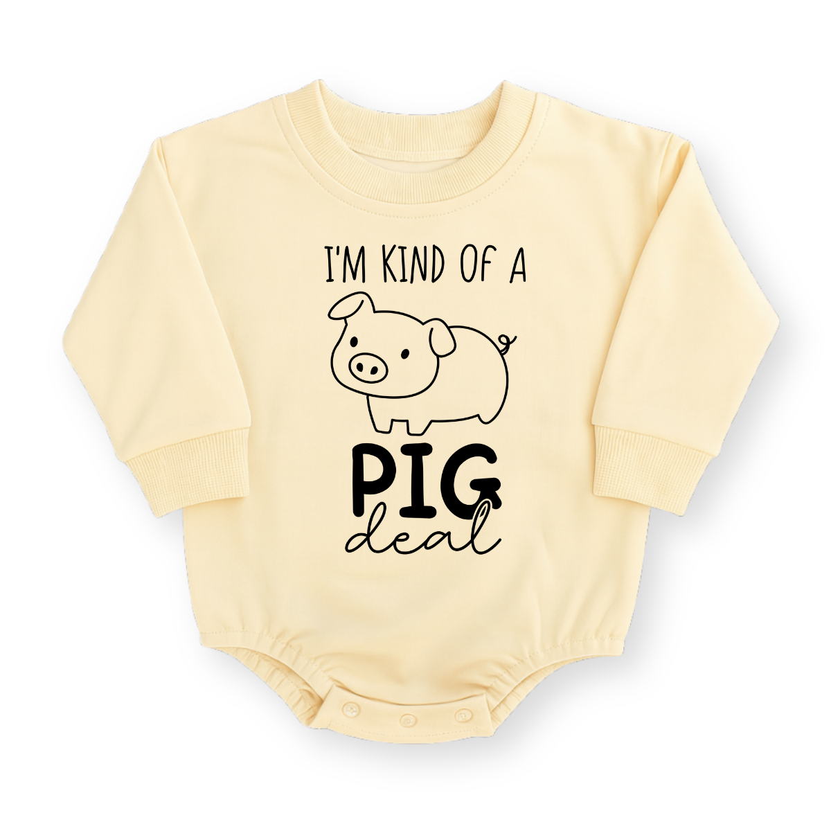 I'm Kind of a Pig Deal Baby Romper - Cute Pig Cotton Baby Bodysuit
