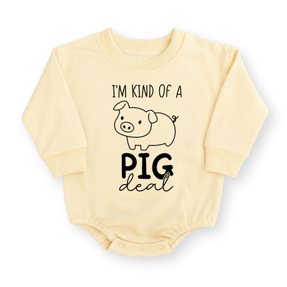I'm Kind of a Pig Deal Baby Romper - Cute Pig Cotton Baby Bodysuit