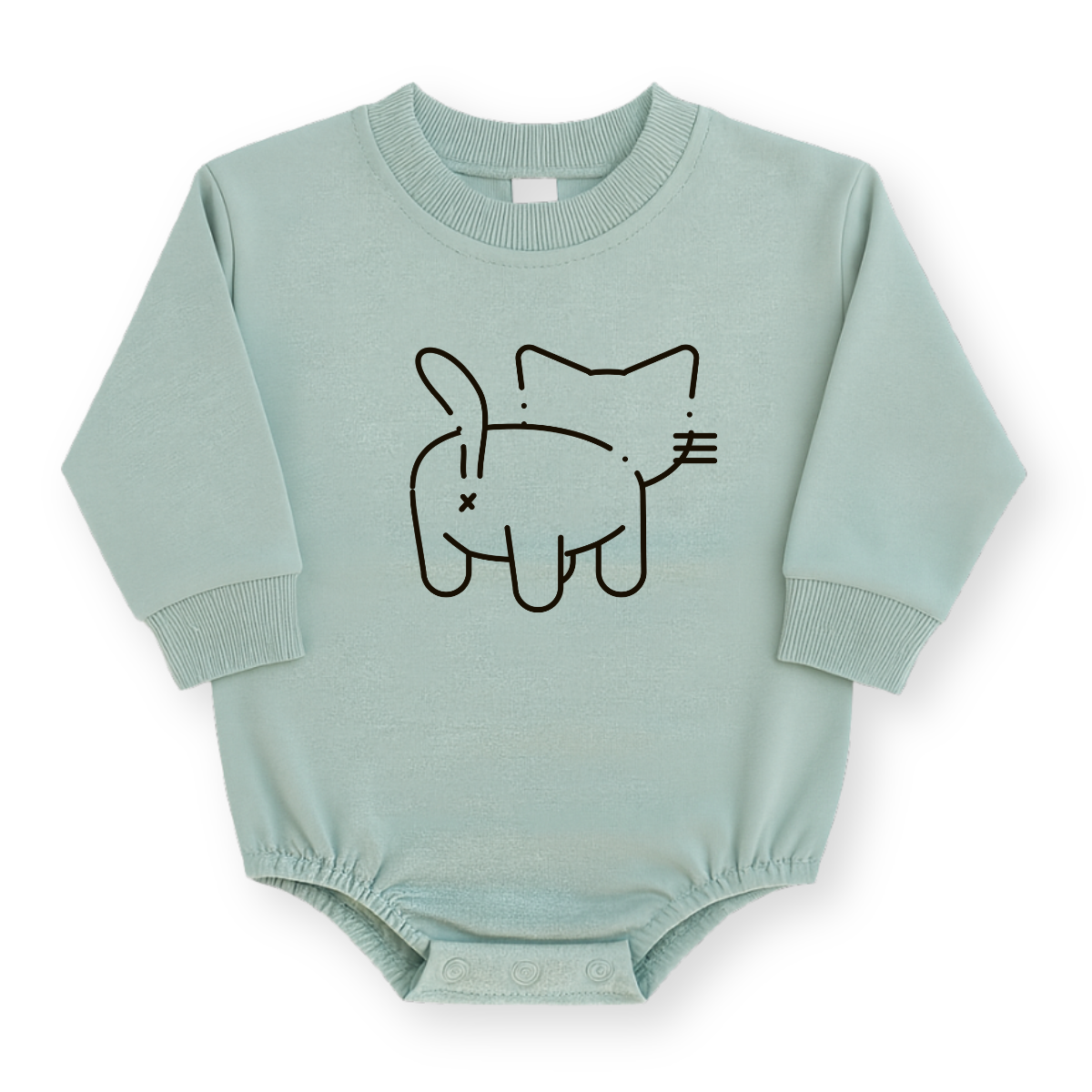 Minimalist Cat Baby Romper - Cotton Baby Bodysuit
