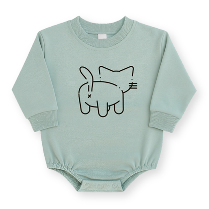 Minimalist Cat Baby Romper - Cotton Baby Bodysuit