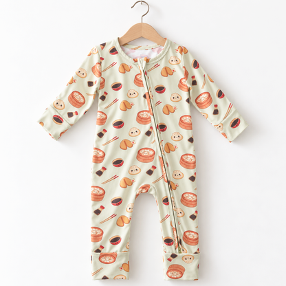 Dumpling Baby Sleepwear, Bamboo 2-Way Zip Romper