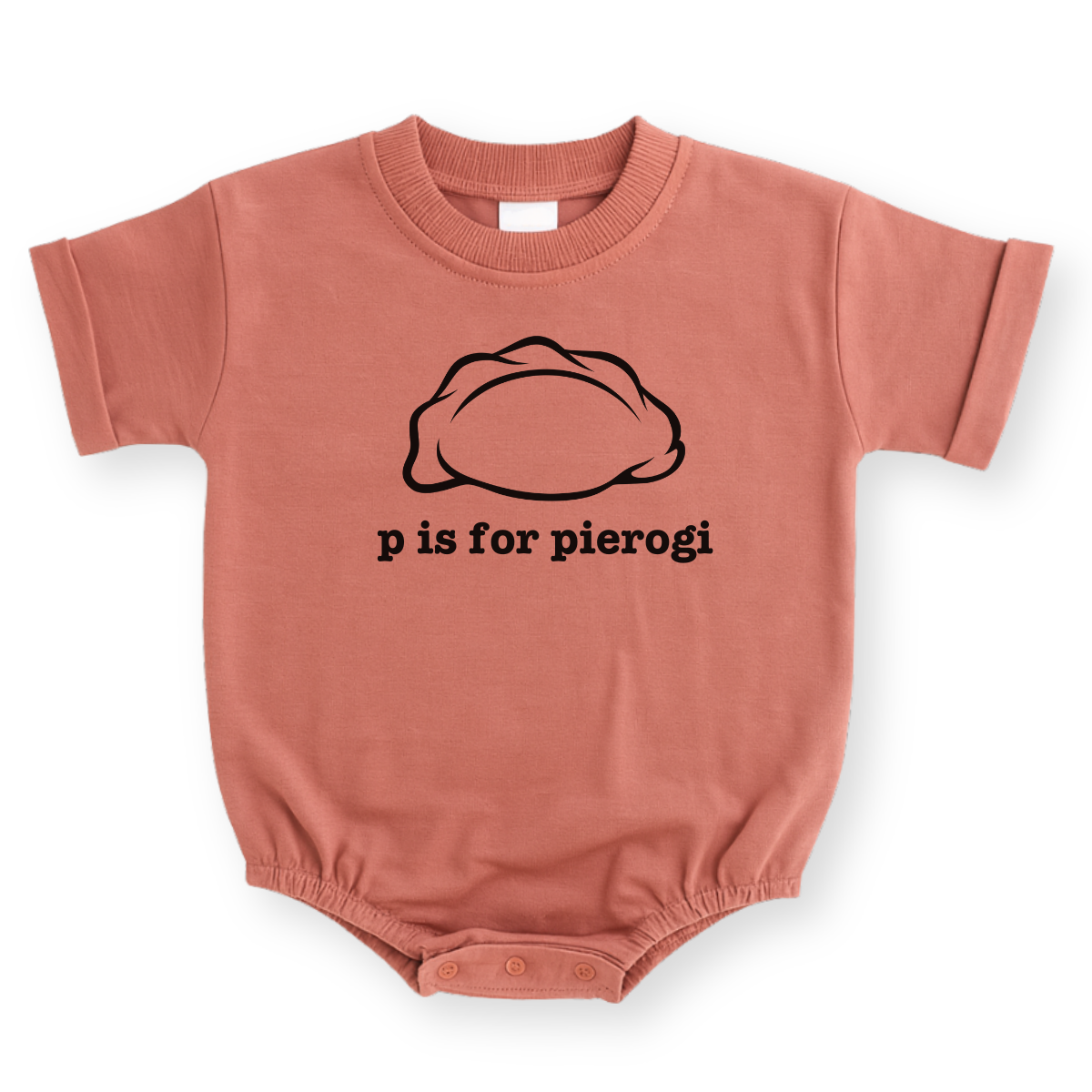 P is for Pierogi Baby Romper - Cotton Baby Bodysuit