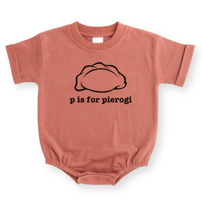 P is for Pierogi Baby Romper - Cotton Baby Bodysuit