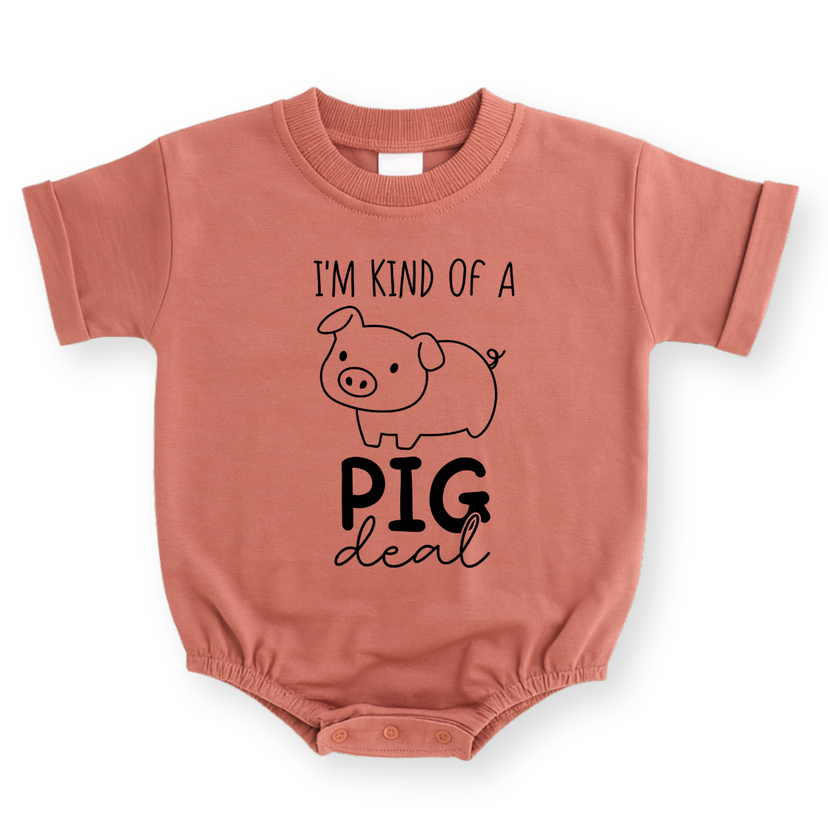 I'm Kind of a Pig Deal Baby Romper - Cute Pig Cotton Baby Bodysuit