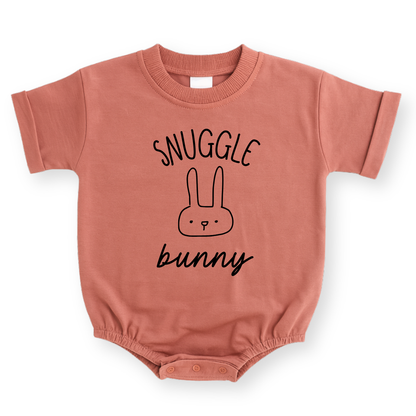 Snuggle Bunny Baby Romper - Boho Infant Bodysuit in Sage, Mauve, and Natural