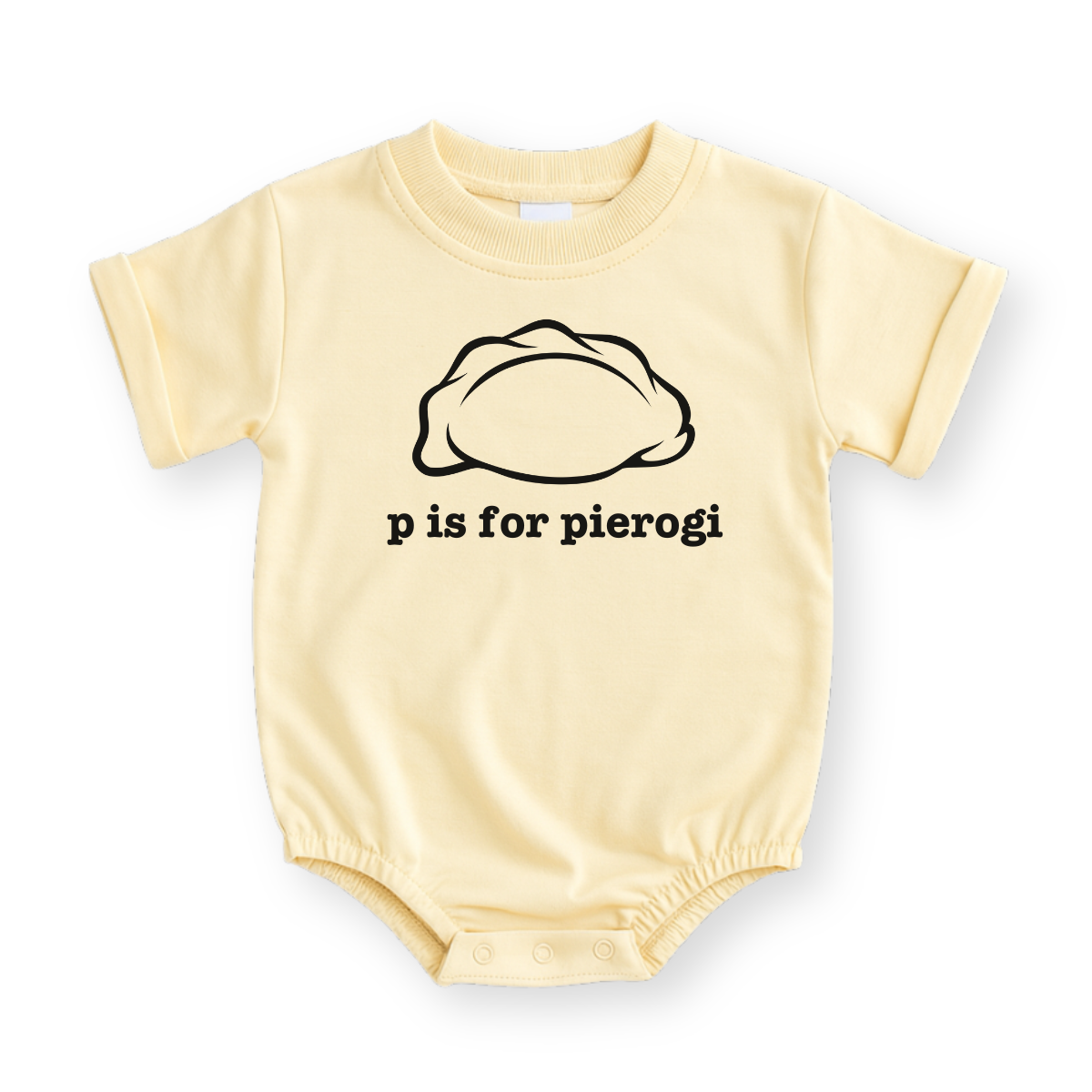P is for Pierogi Baby Romper - Cotton Baby Bodysuit