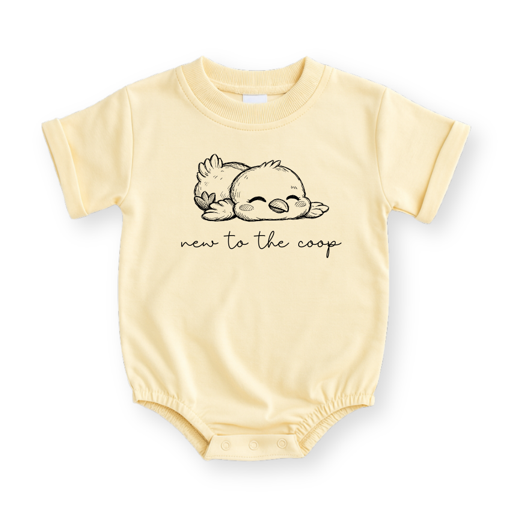 New to The Coop Baby Romper - Cute Chicken Cotton Baby Bodysuit