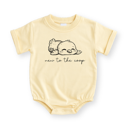 New to The Coop Baby Romper - Cute Chicken Cotton Baby Bodysuit