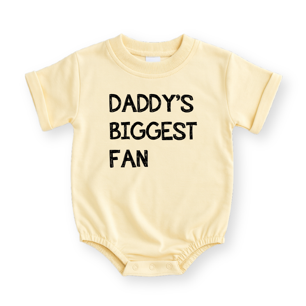 Daddy's Biggest Fan Baby Romper - Cotton Baby Bodysuit