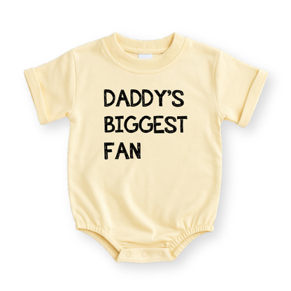 Daddy's Biggest Fan Baby Romper - Cotton Baby Bodysuit