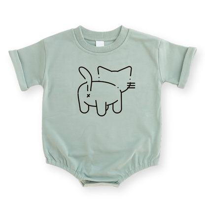 Minimalist Cat Baby Romper - Cotton Baby Bodysuit