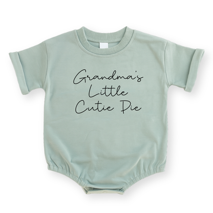 Grandma's Little Cutie Pie Baby Romper - Cotton Baby Bodysuit