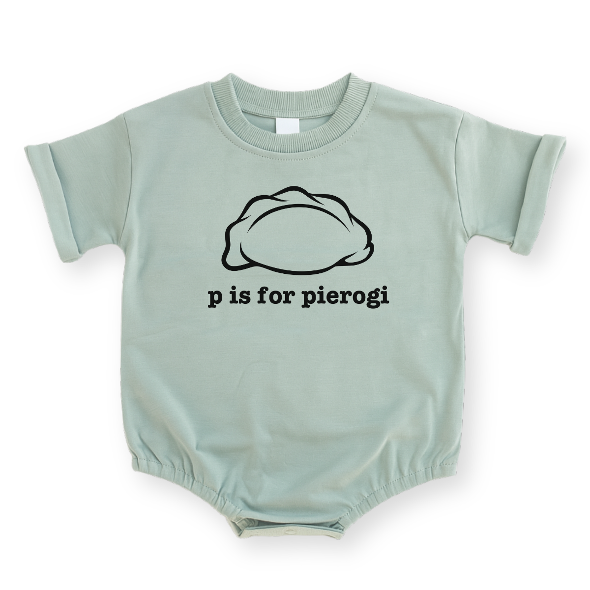 P is for Pierogi Baby Romper - Cotton Baby Bodysuit