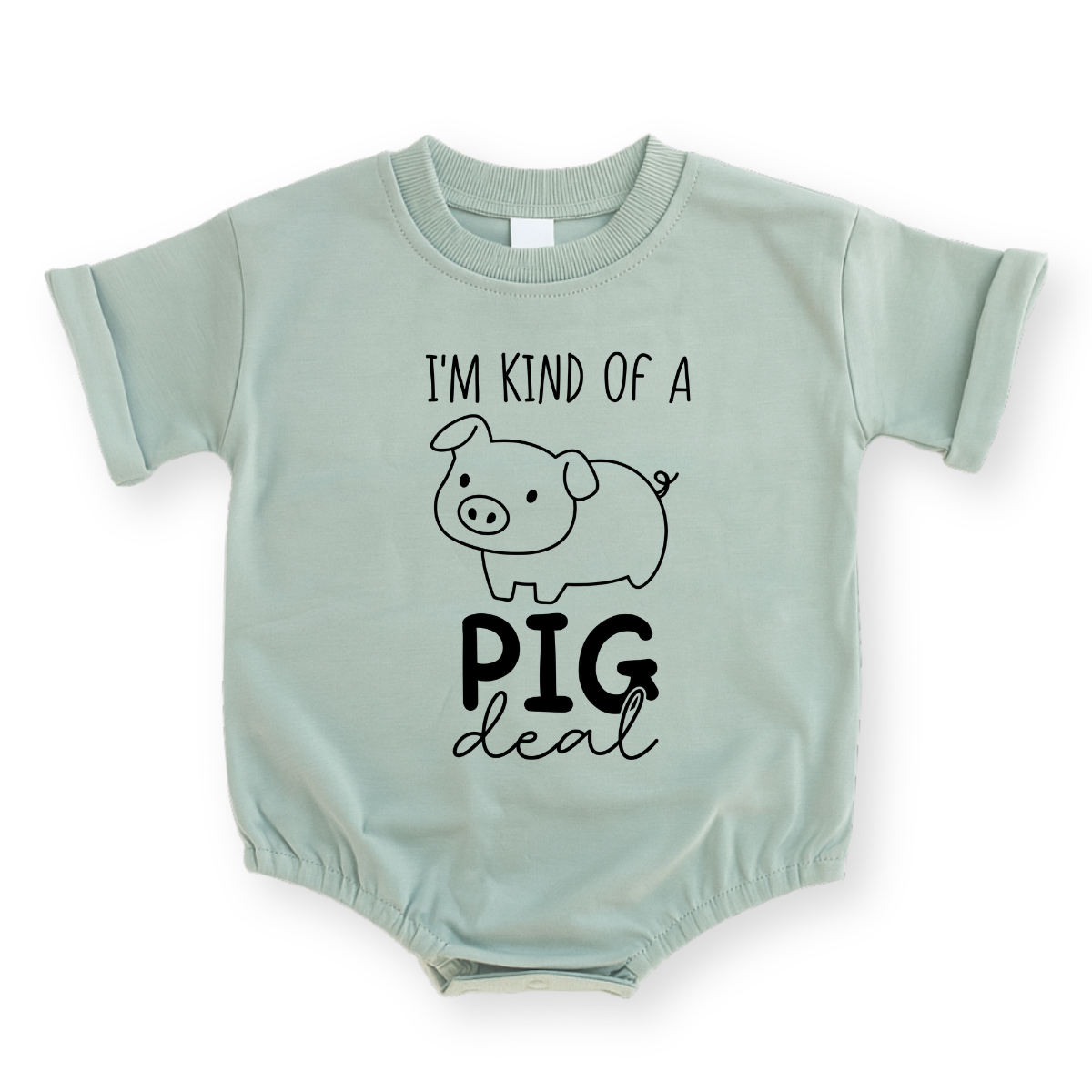 I'm Kind of a Pig Deal Baby Romper - Cute Pig Cotton Baby Bodysuit