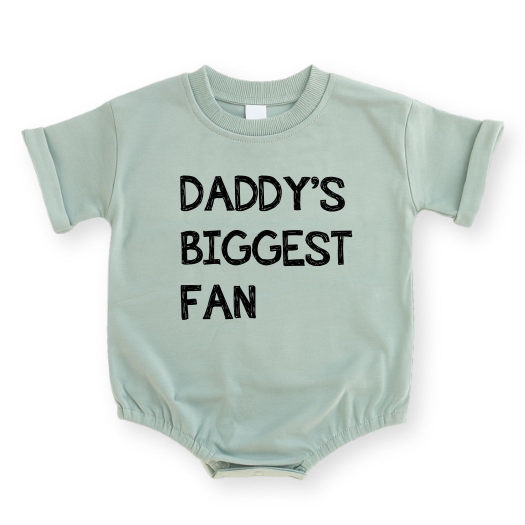 Daddy's Biggest Fan Baby Romper - Cotton Baby Bodysuit