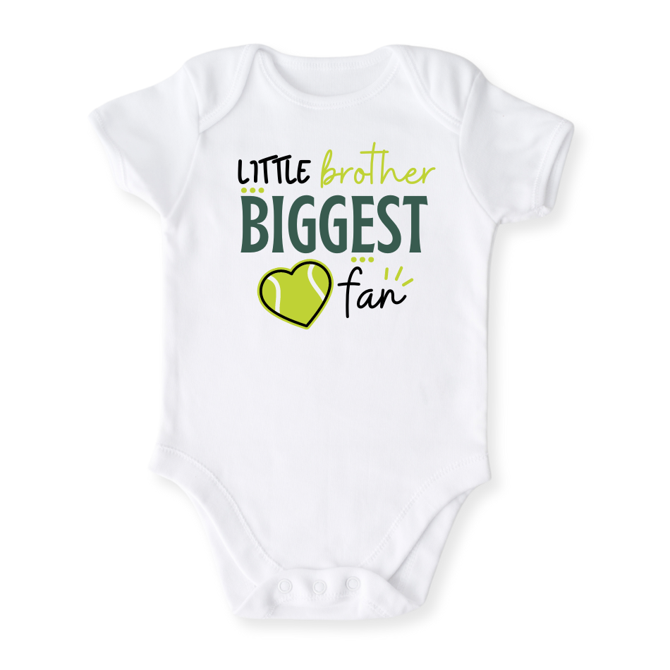 Little Brother Biggest Fan Tennis Shirt for Kids Toddler Tee Big Brother Shirt