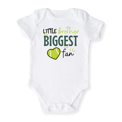 Little Brother Biggest Fan Tennis Shirt for Kids Toddler Tee Big Brother Shirt