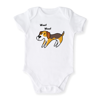 Cute Dog Baby Bodysuit Woof Woof Tshirt for Kids Toddler Tee Dog Lovers Gift