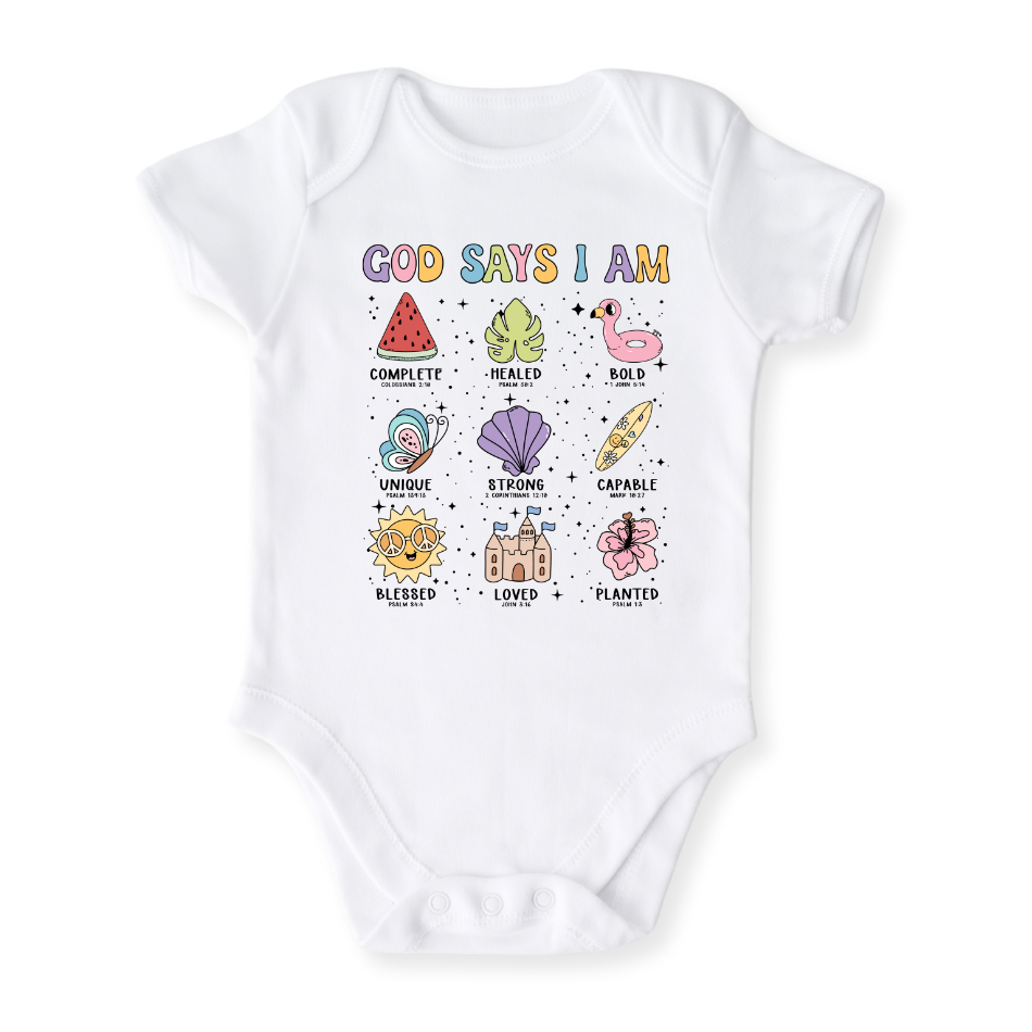 baby onesie onsie clothes girl boy funny newborn gifts outfit toddler infant jersey apparel daddy shirt baby shower kids unisex bodysuit little cute cool clothing mommy cotton newborn name personalized christian religious catholic Beach
