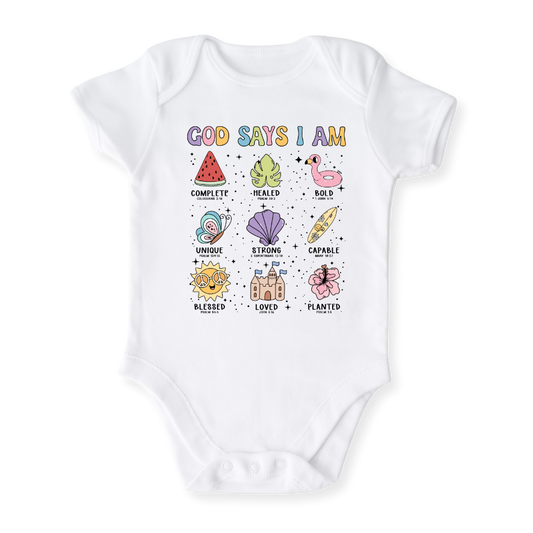 baby onesie onsie clothes girl boy funny newborn gifts outfit toddler infant jersey apparel daddy shirt baby shower kids unisex bodysuit little cute cool clothing mommy cotton newborn name personalized christian religious catholic Beach
