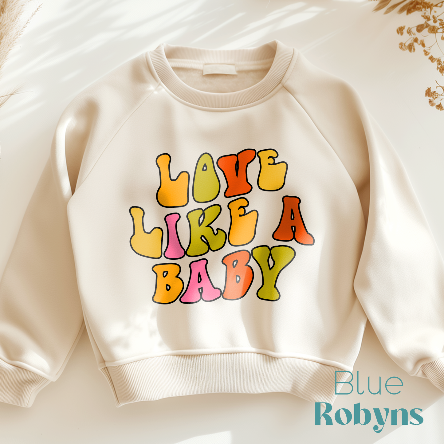 Love Like a Baby Natural Baby Bodysuit, Retro Tee