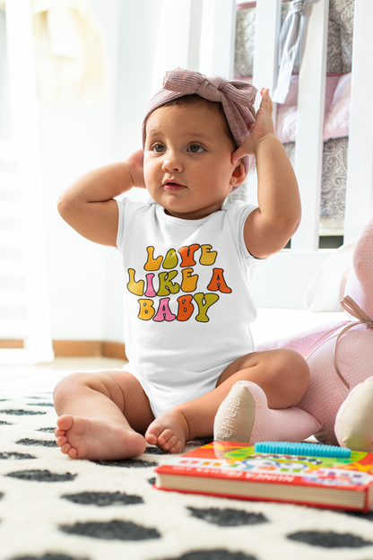 Love Like a Baby Natural Baby Bodysuit, Retro Tee