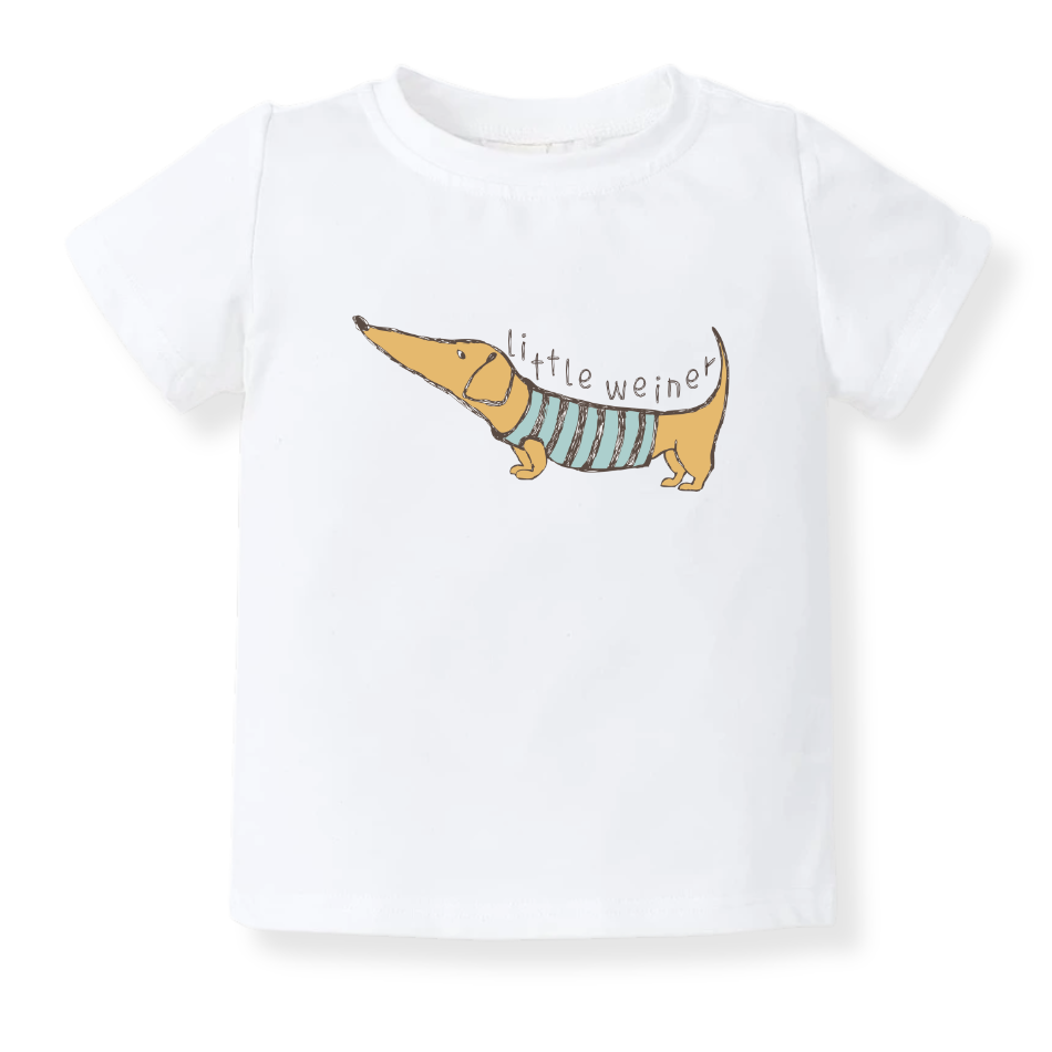 Cute Dachshund Baby Bodysuit Little Weiner Dachshund Tshirt for Kids Toddler Tee Dog Lovers Gift