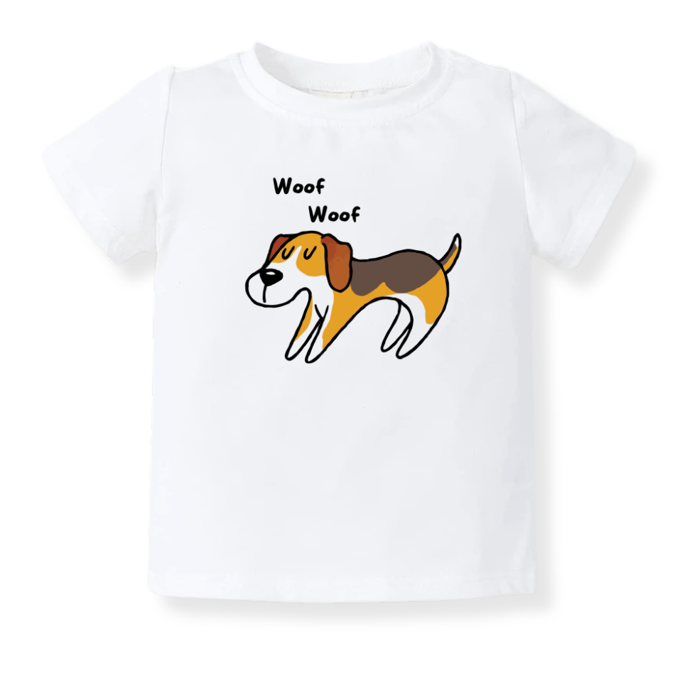 Cute Dog Baby Bodysuit Woof Woof Tshirt for Kids Toddler Tee Dog Lovers Gift