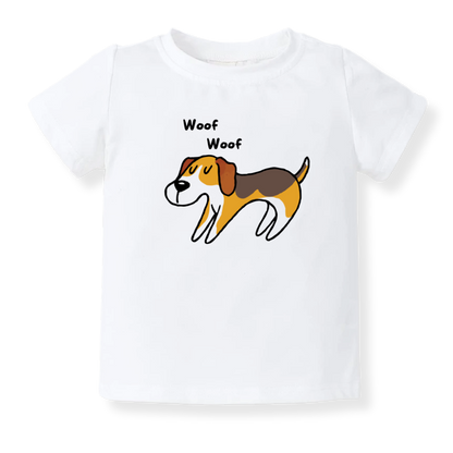 Cute Dog Baby Bodysuit Woof Woof Tshirt for Kids Toddler Tee Dog Lovers Gift