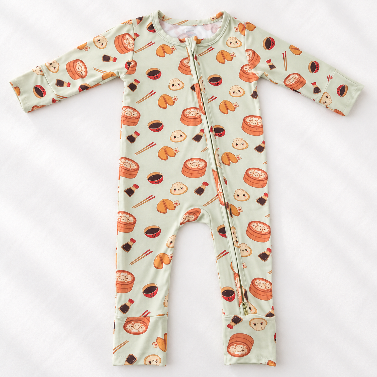 Dumpling Baby Sleepwear, Bamboo 2-Way Zip Romper