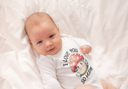 I Love You So Mush Baby Bodysuit, Cute Mushroom Tshirt