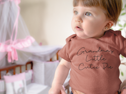 Grandma's Little Cutie Pie Baby Romper - Cotton Baby Bodysuit