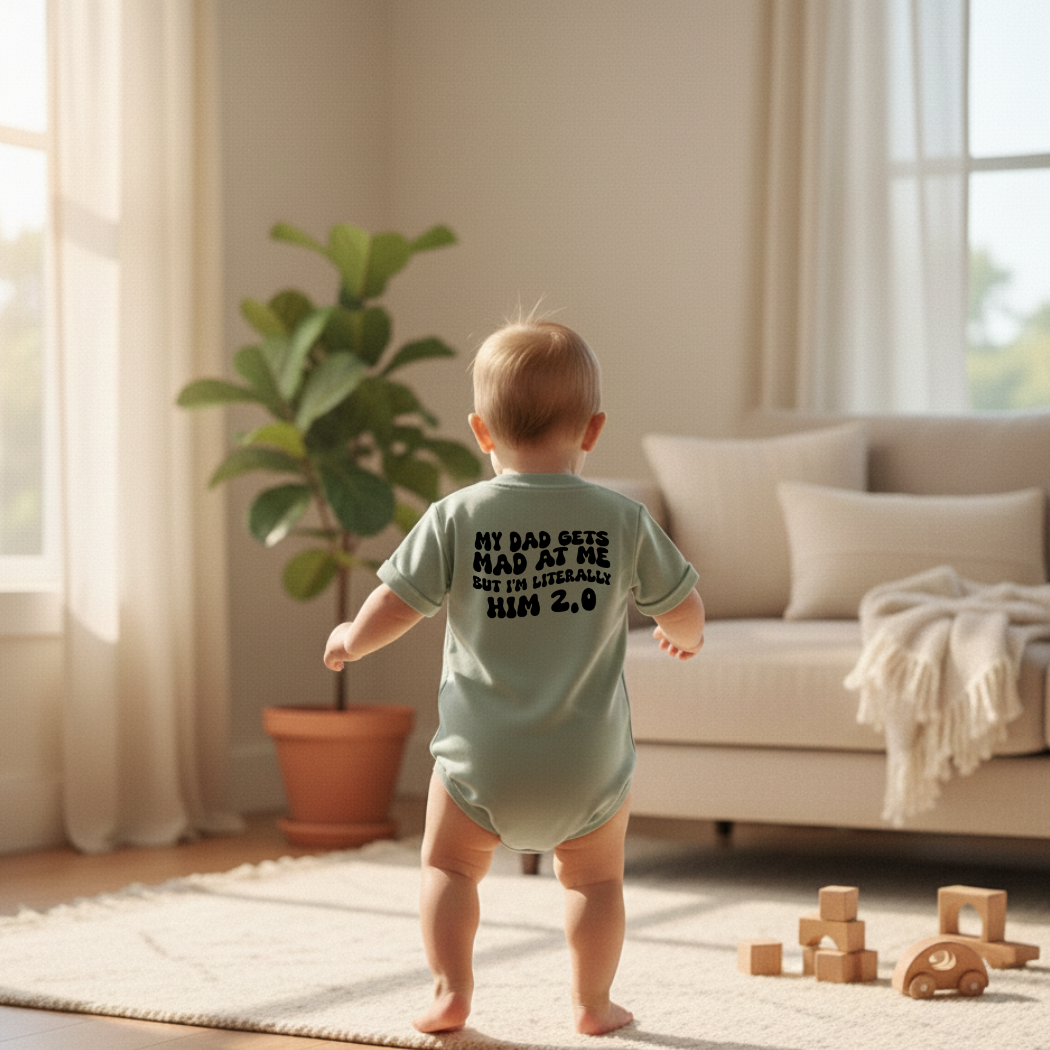 Daddy's Mini Baby Romper - Funny "Him 2.0" Infant Bodysuit