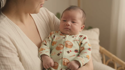 Dumpling Baby Sleepwear, Bamboo 2-Way Zip Romper