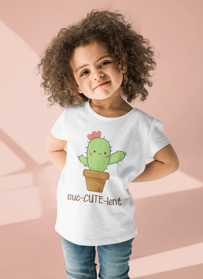 Suc-CUTE-lent Baby Bodysuit, Cute Succulent Girls Tee